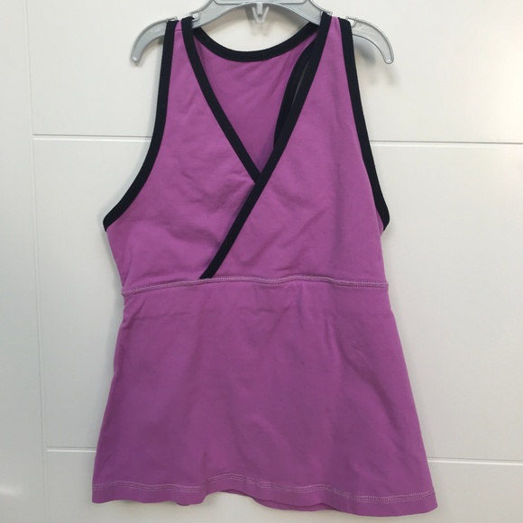 Lululemon Tank Racerback Crossfront Pink Black - Picture 1 of 2